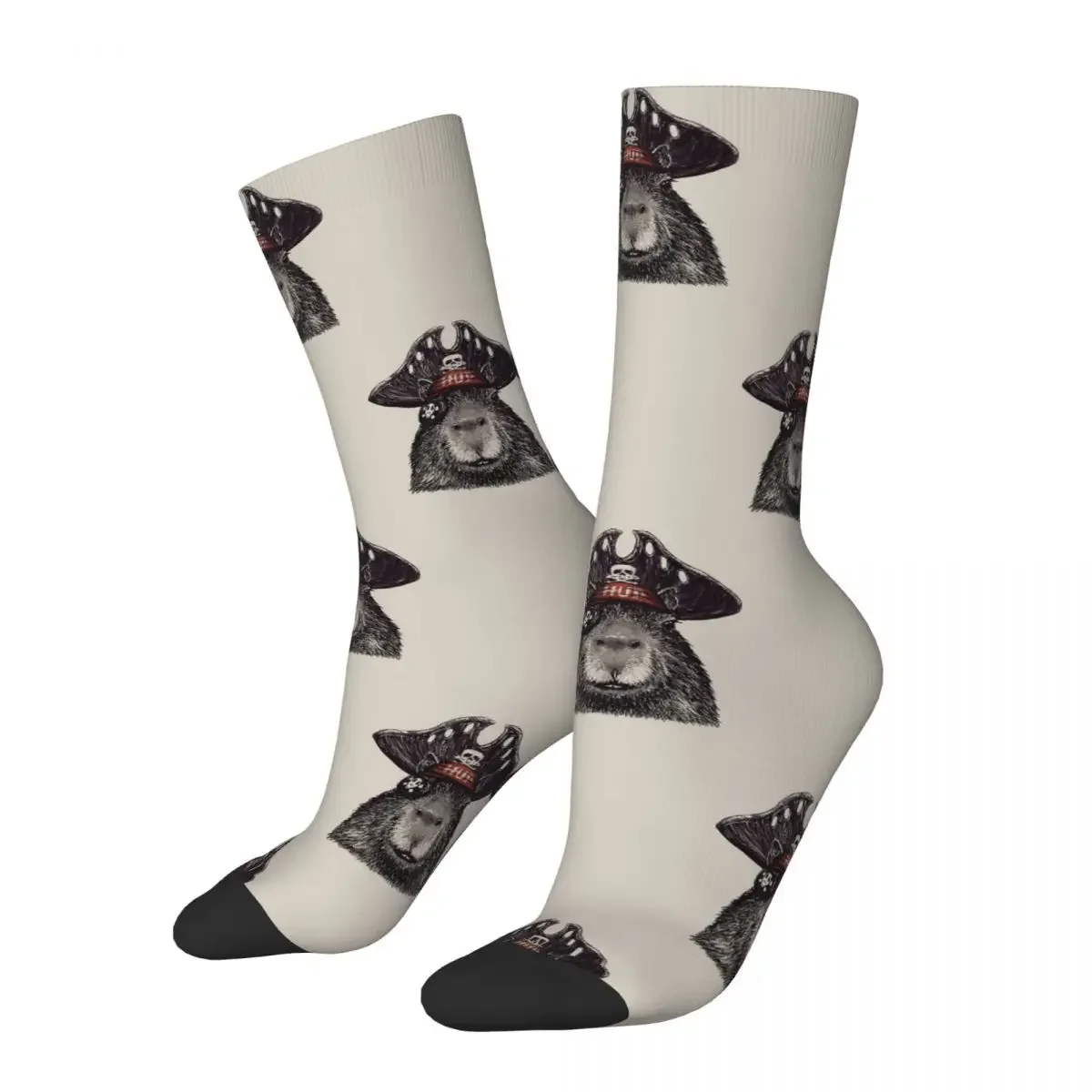 

Hip Hop Retro Pirate Crazy Men's Socks Capybara Unisex Street Style Pattern Printed Novelty Happy Crew Sock Boys Gift