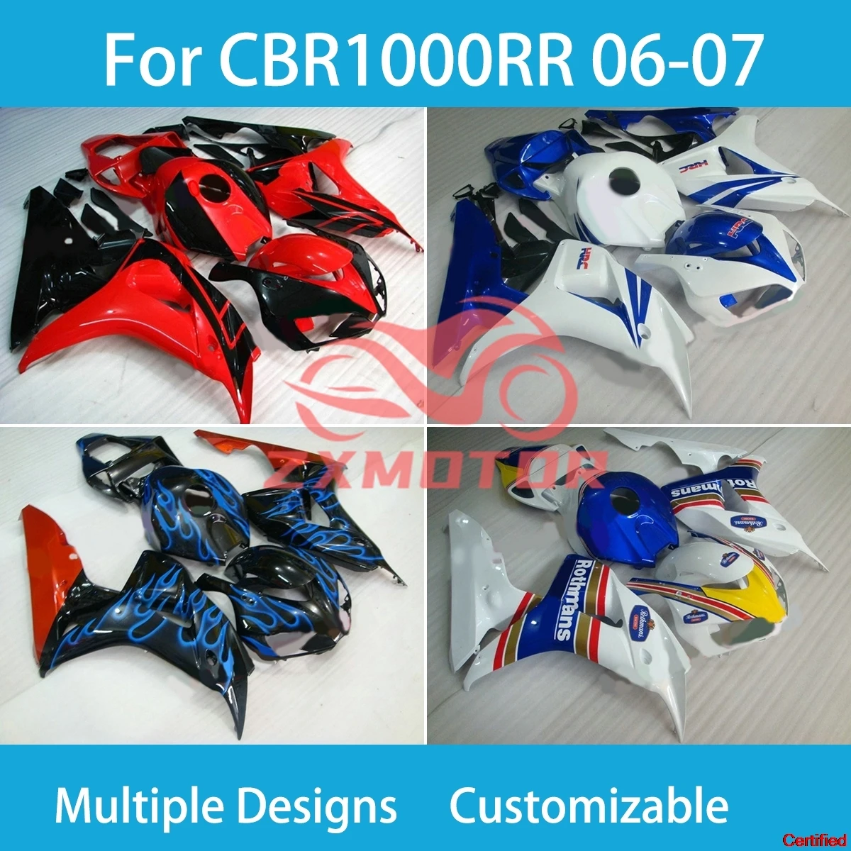 

Полный обтекатель мотоцикла CBR1000RR 2006 2007, обтекатели для HONDA CBR1000RR 06 07, комплект настраиваемого обтекателя