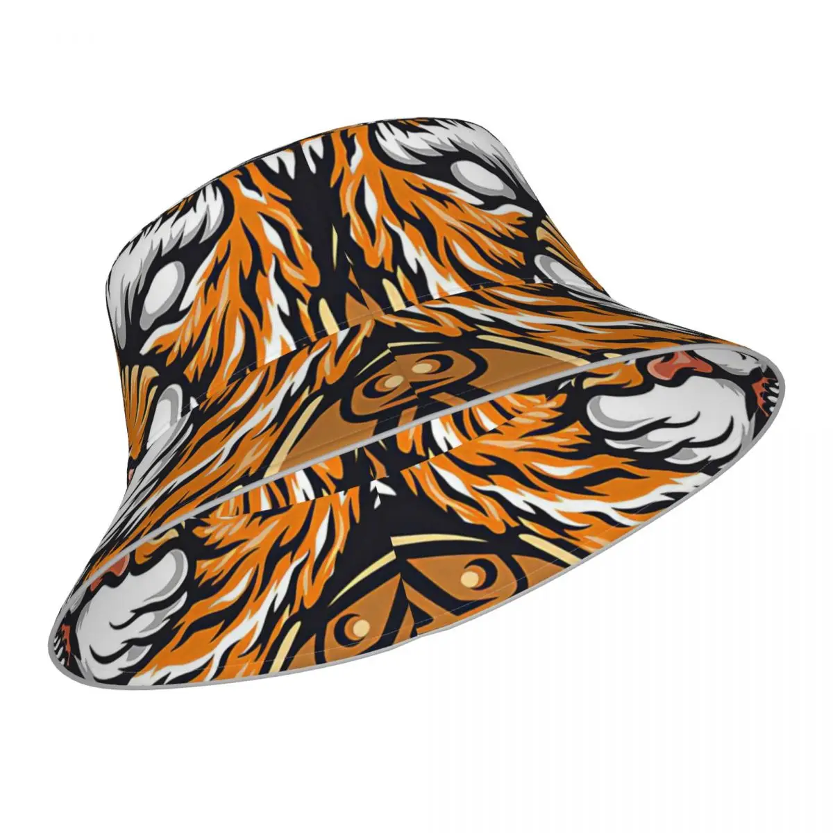 Topi Ember Reflektif Harimau Harimau Topi Ember Pria Wanita Topi Pantai Tabir Surya Luar Ruangan Topi Memancing Mendaki Matahari