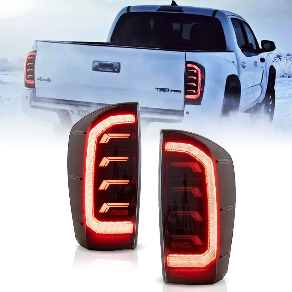 

LED Taillights Assembly DRL Sequential Turn Signal For Toyota Tacoma 2016-2023 Rear Tail Lights Start-up Dynamic Light