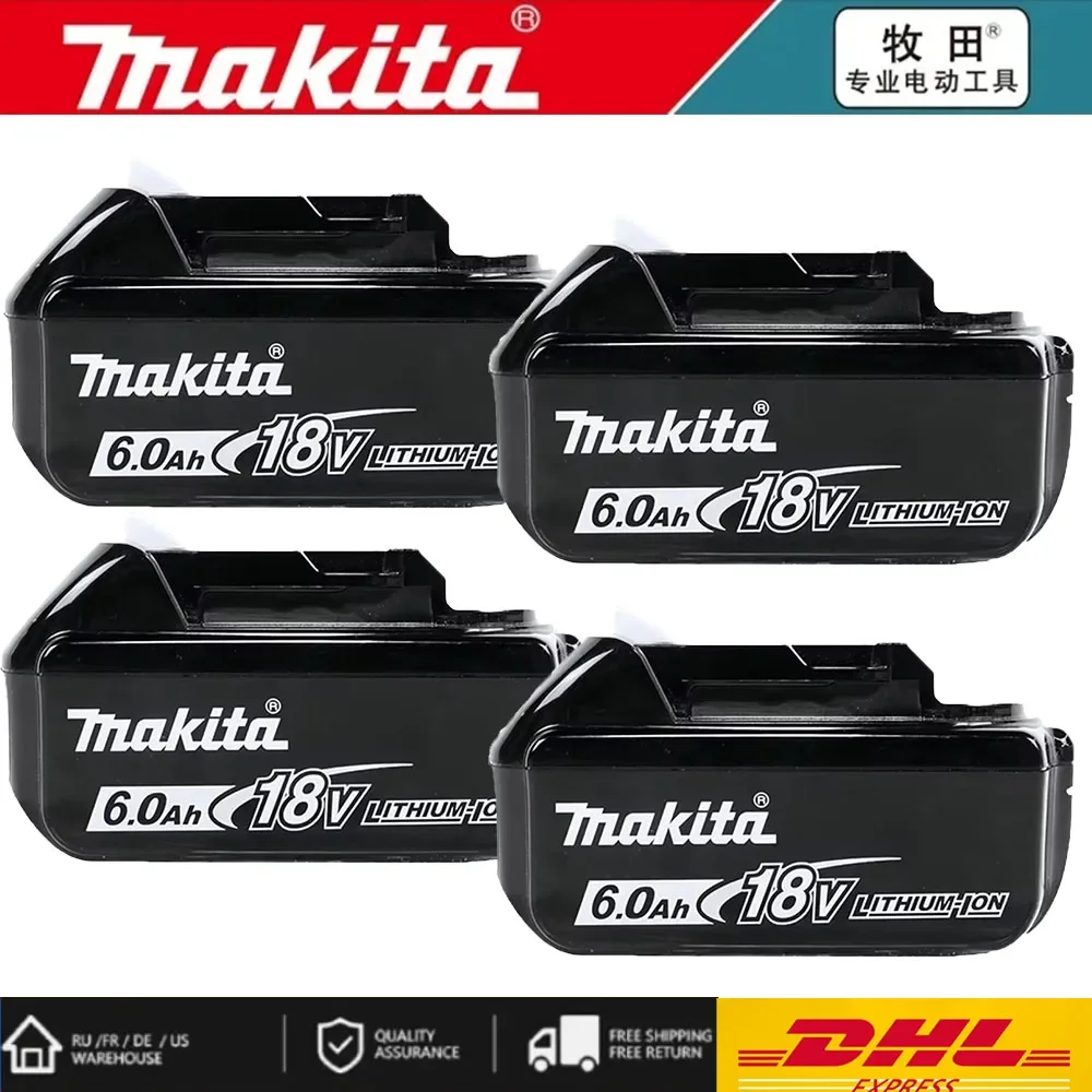 

100% 6A Original Makita Rechargeable Power Tool Battery, Replaceable LED Lithium-ion, 6.0 Ah 18V LXT BL1860B BL1860BL1850 BL1830