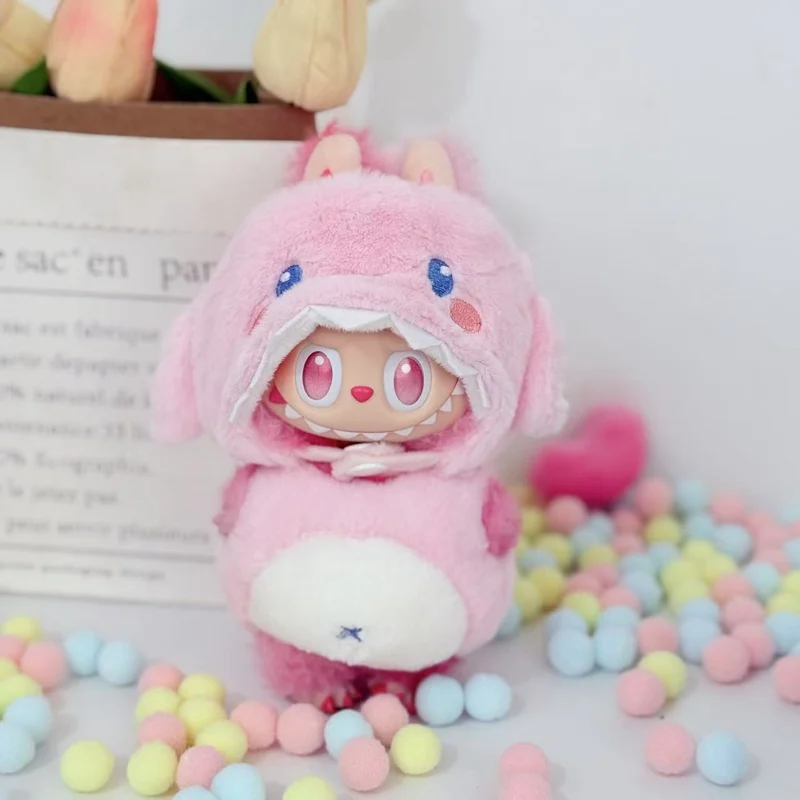 Dinosaur Bee Style For 10cm Labubu pendant Doll Clothes Hoodies Doll Clothes Dolls Accessories Cute Decoration Little Cloths