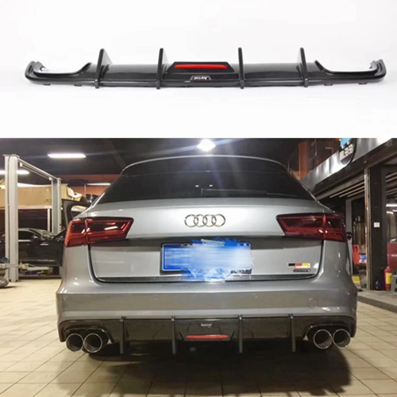 A6 C7 S6 carbon fiber rear bumper diffuser rear lip for Audi A6 Avant A6 allroad body kit 2012-2016