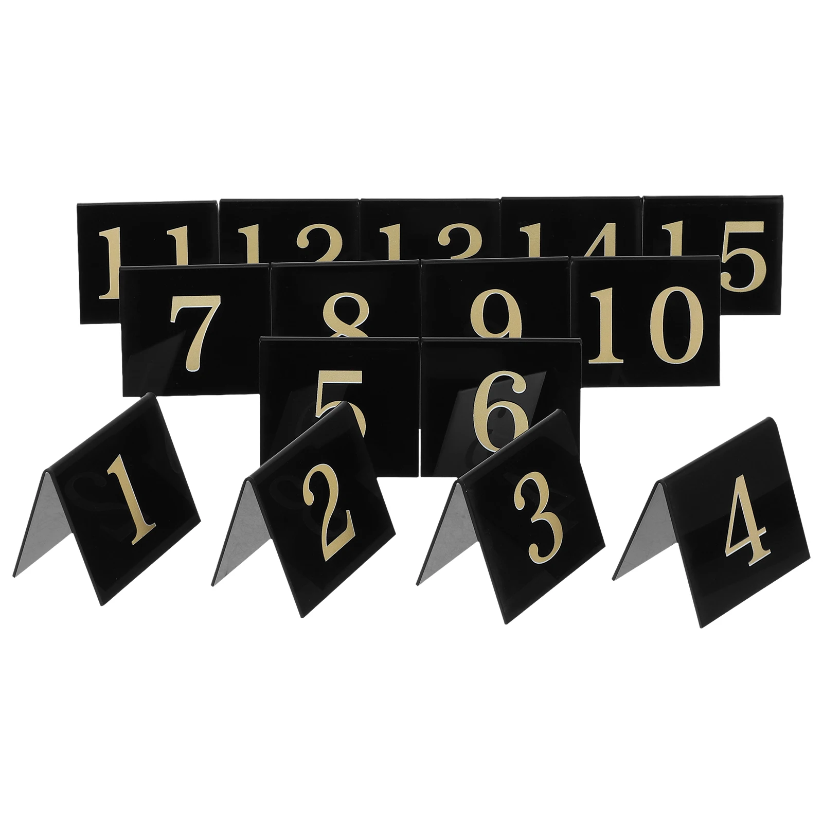 

15pcs Number Plates Acrylic Restaurant Table Numbers Double Sided Bold Crime Scene Markers Evidence Detective Party Decorations