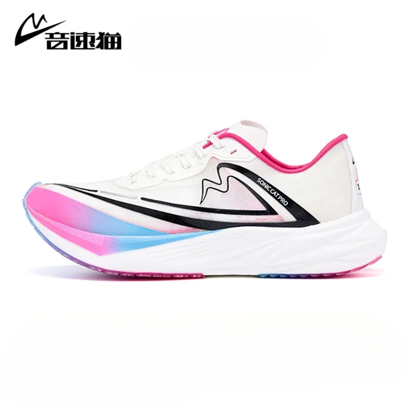 Sonic Cat Full Carbon Plate Double Air Cushion Speed Running Shoes Track and Field Event Sports Sprint Training Racing Sneakers