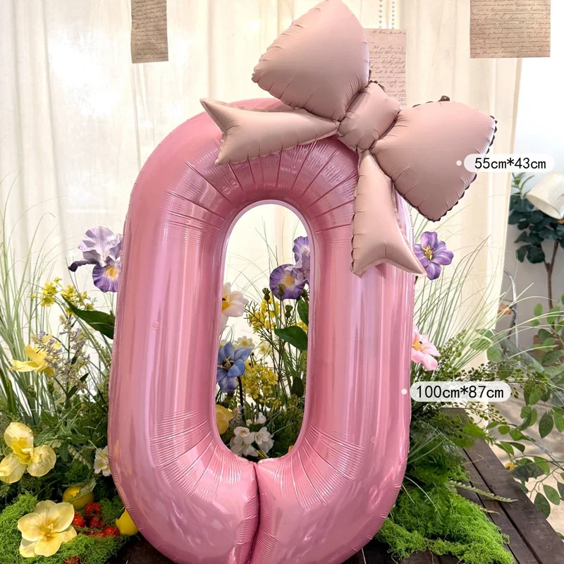 40 inch roze digitale strik boog aluminiumfolie ballonnen voor meisjes bruiloft verjaardag partij decor nummer partij foto rekwisieten aanbod