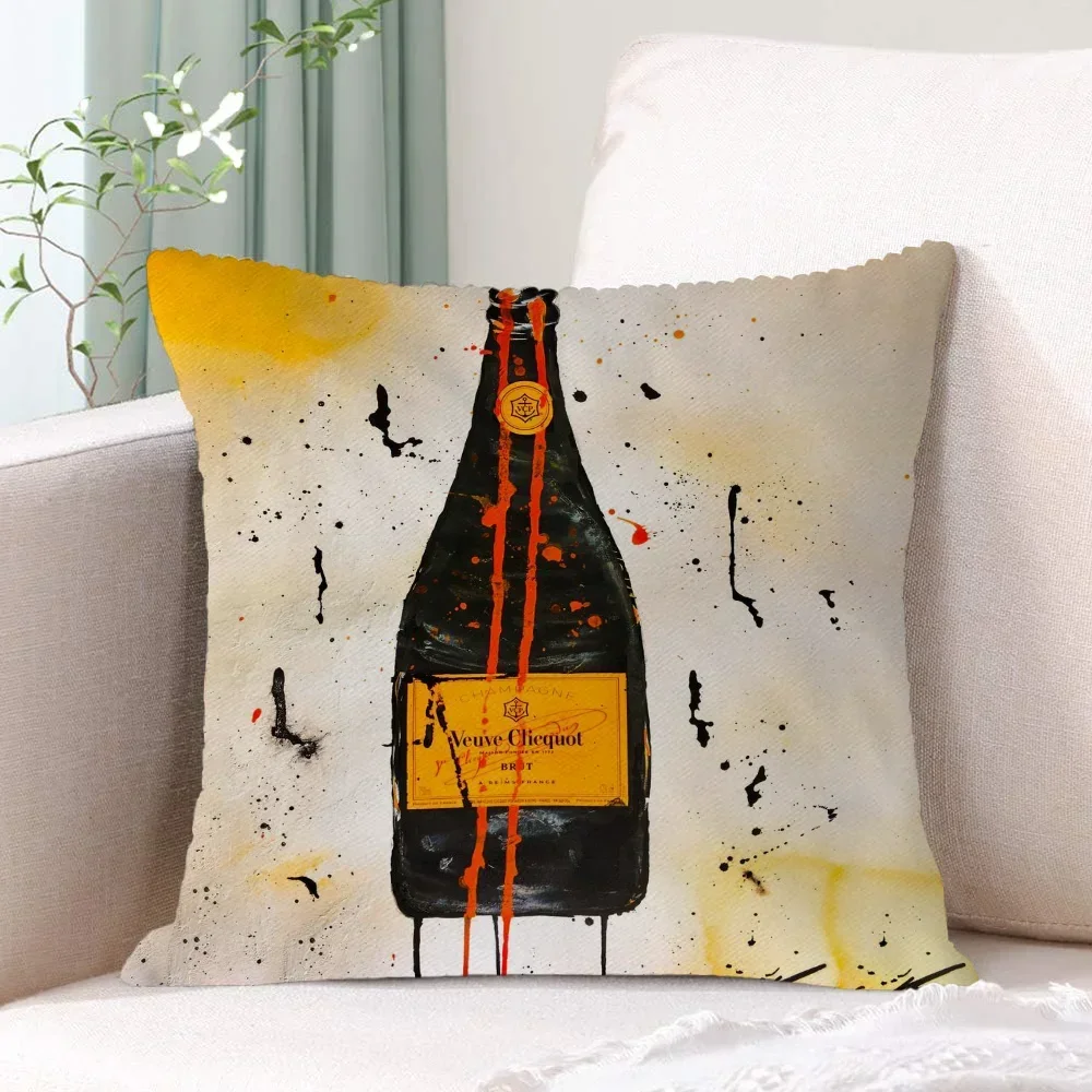 Home Decor Items V-Veuve Clicquot-t Living Room Decorative Pillows for Sofa Cushions Cover Personalized Gift Cushion 45x45