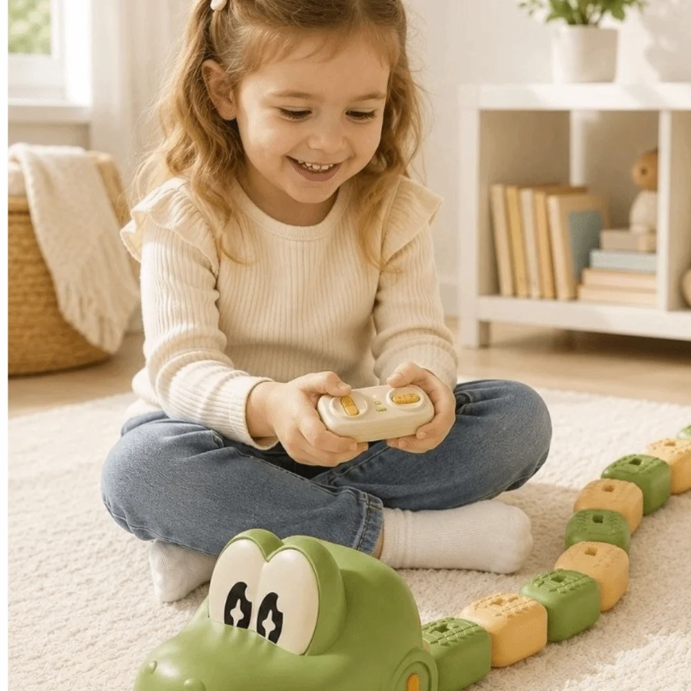 Vehicle Magnetic RC Snake Car Interactive Rechargeable Remote Control Car Bead Eating Desktop Greedy Snake Car Tabletop Game