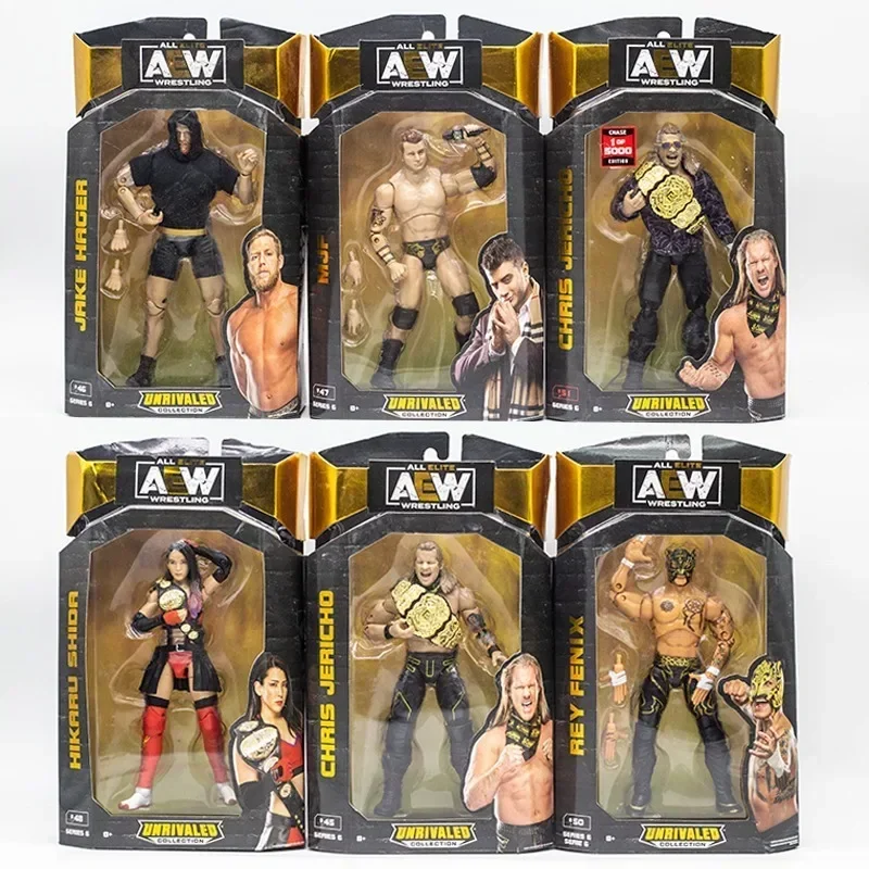 AWE Wrestler Action Figure Jake Hager Hikaru Shida Chris Jerichos Rey Fxnix Mjf Joints Can Movable Doll Boutique Collectible Toy