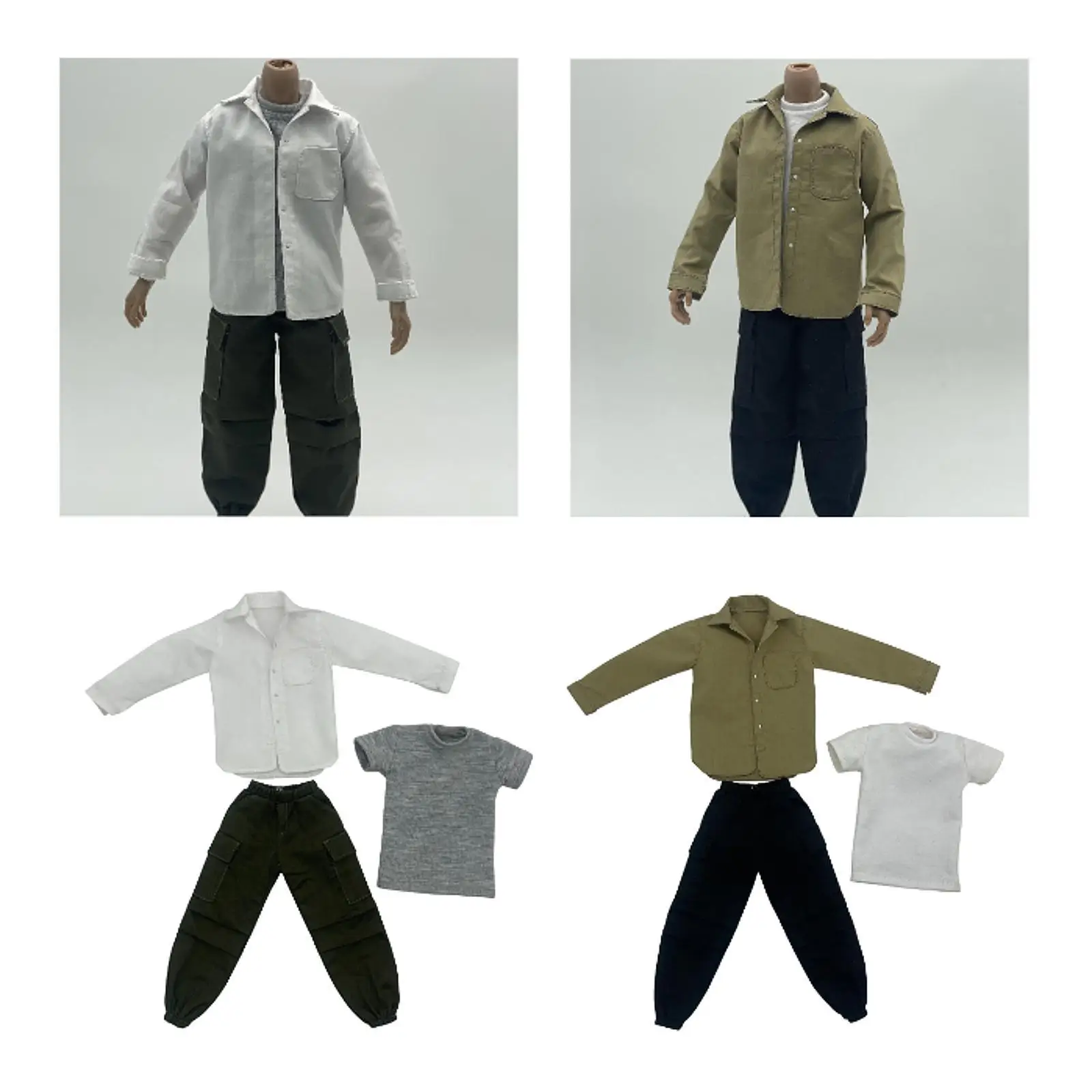 

3x 1/6 Action Figures Clothes Set Pants Shirts DIY Doll Kids Gifts Clothes Model