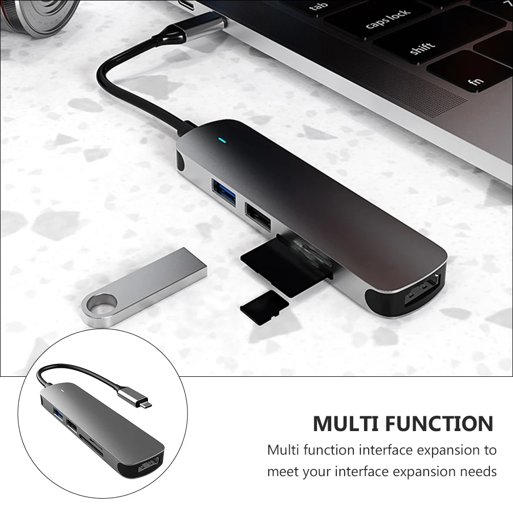 

Type C Docking Station Aluminum Alloy USB Hub for Laptop Phone Tablet 4K Output Multiple Ports Expansion Adapter Data Transfer