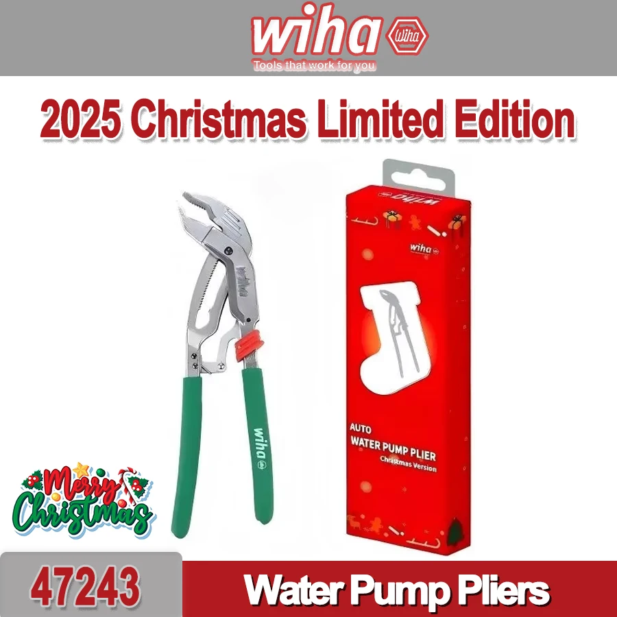 كماشة مضخة مياه قابلة للتعديل من WIHA 2025 إصدار محدود لعيد الميلاد مفتاح ربط صغير متعدد الوظائف رقم 47243