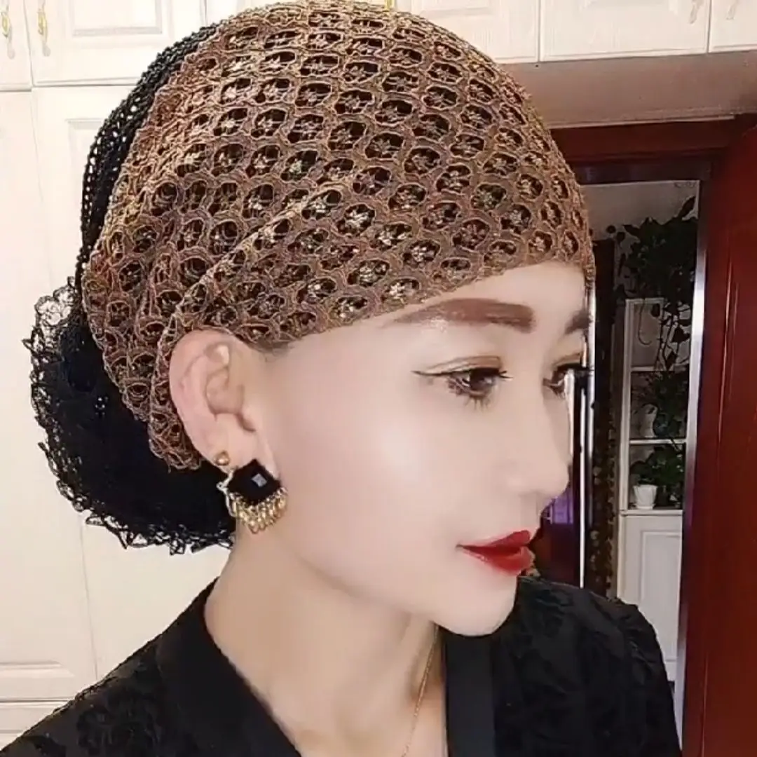 

Fashion Women Turban Cap Breathable Mesh Beanie Hat Muslim Hijab Lace Under Scarf Flower Chemo Hat Hair Loss Bonnet Turbante New