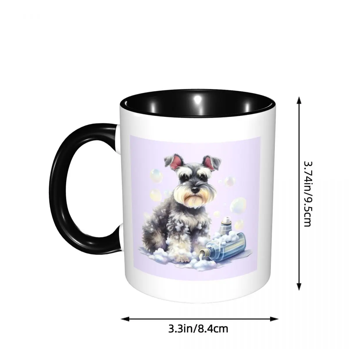 Miniature Schnauzer Bath With Bubbles Mug Funny Ceramic Coffee Cups Tea Mugs Milk Cup Drinkware Gift for Friends