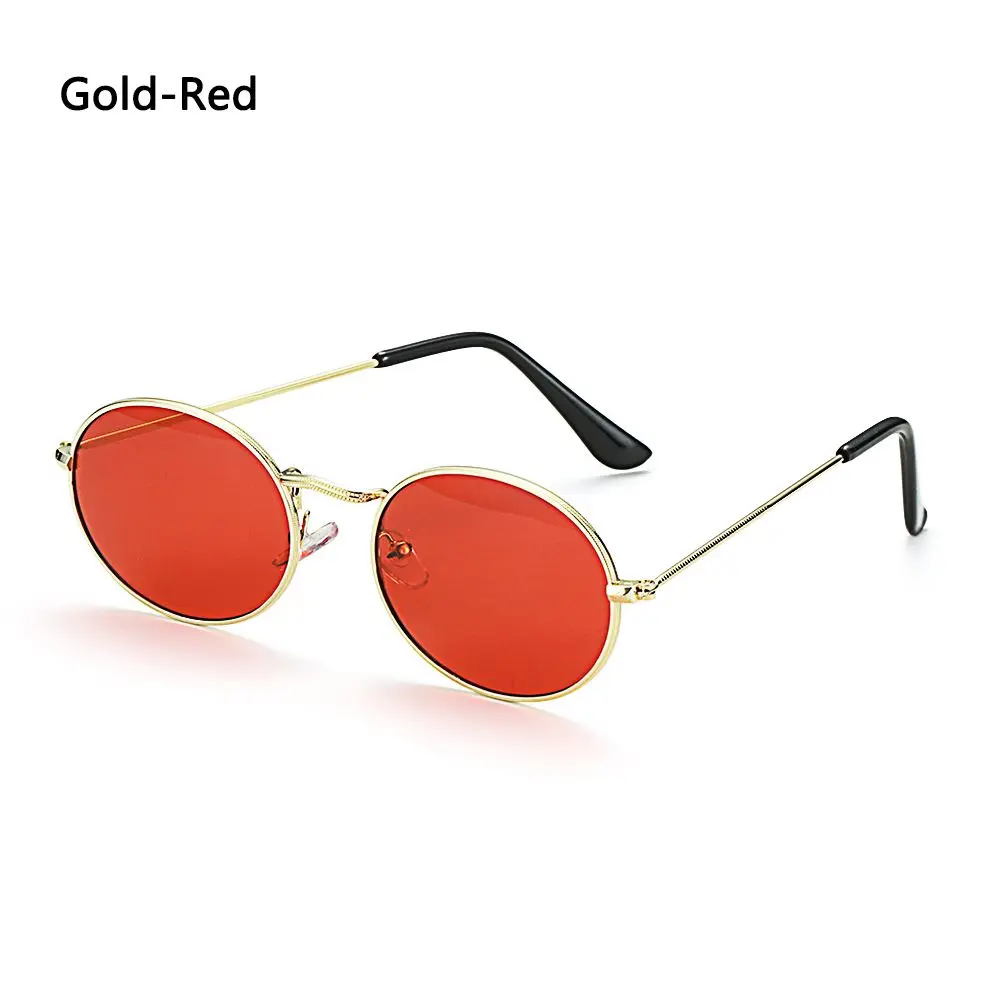 Vintage Oval Style Sunglasses Woman Round Retro Sun Glasses For Male Metal Small Frame Mirror Classic Oculos De Sol Feminino