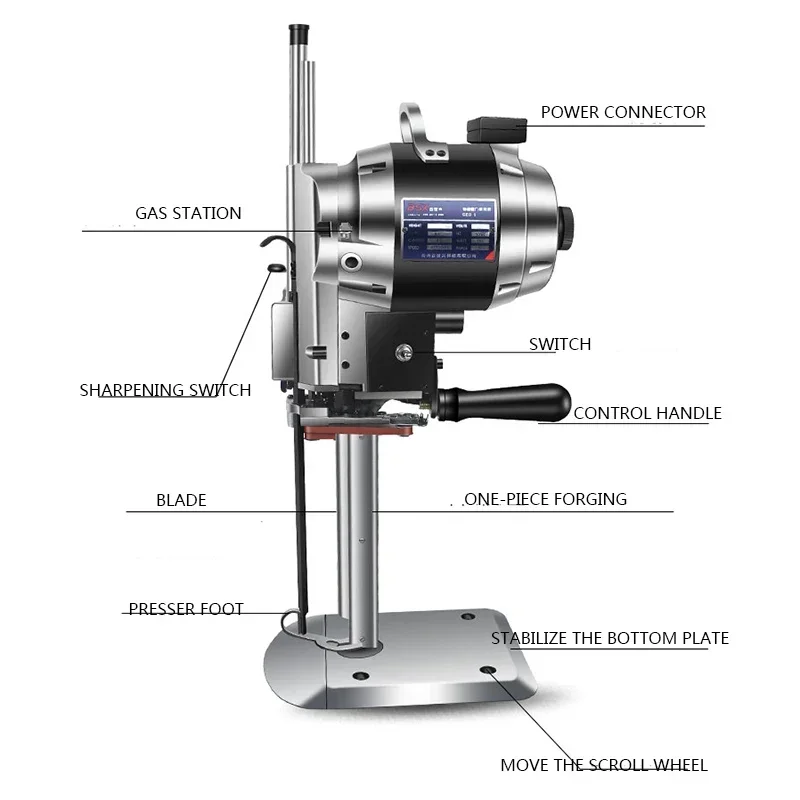 Mesin pisau pemotong kain elektrik, mesin pemotong lurus vertikal 13/15 V/220 W/1100W 6/8/10/12/1200 inci