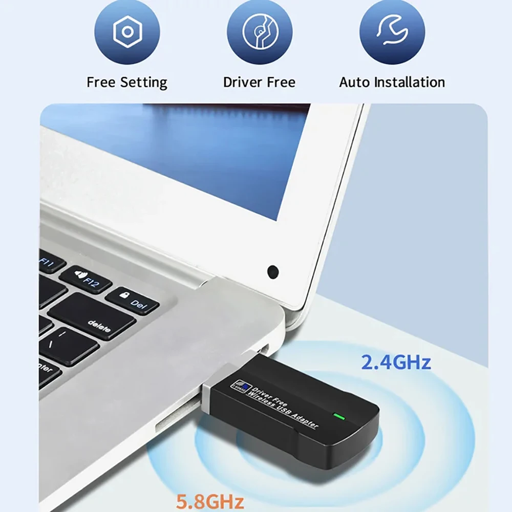 1300Mbps WiFi USB 3.0 Adapter Dual Band 2.4G 5Ghz Wi-Fi USB Dongle  802.11AC Wireless Receiver For Laptop Win 10/11 Driver Free