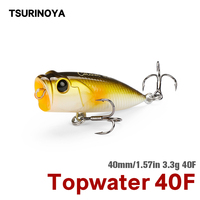 TSURINOYA 40F Topwater Popper Fishing Lure CATCHER 40mm 3.3g Dog Walk Action Floating Hard Bait Bass Ajing Rockfish Light Game