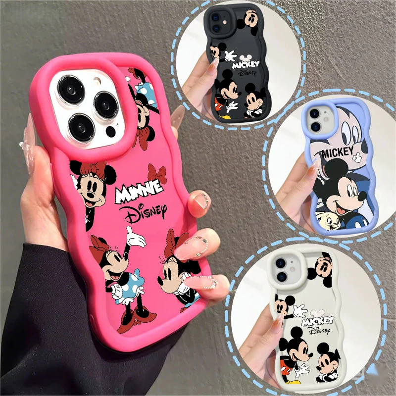 Cute Mickey Minnie Case For Samsung Galaxy A34 A24 A05S A05 A32 A52 A53 S22 Ultra S20 FE A33 A73 A04 A04E A51 A13 A50 A50S Shell