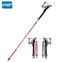 Pioneer-bastones de Trekking plegables, ultraligeros, de bloqueo rápido, para senderismo, carrera, correr, bastón al aire libre, fibra de carbono, 115-135cm