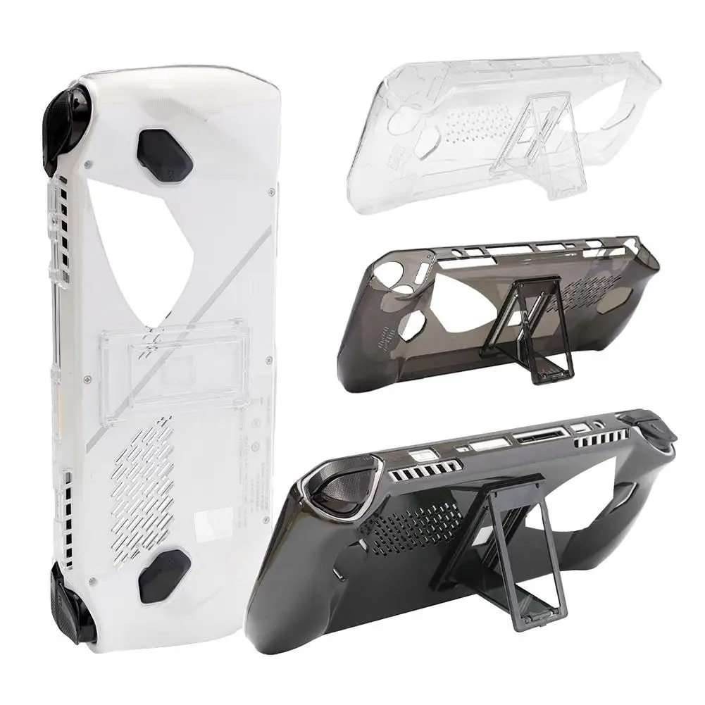 For ASUS Rog Ally Clear Case With Bracket Stand TPU+PC Cover Full Protective Shockproof Shell For ROG ALLY Accessories