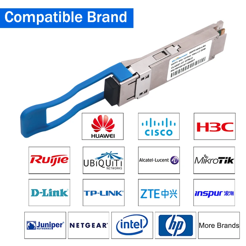 Imagem -02 - Módulo do Transceptor do lc Compatível com Huaweiciscomikrotik Zimbro Intel 40g Qsfp Lr4 1310nm 1020km Smf 12701330nm