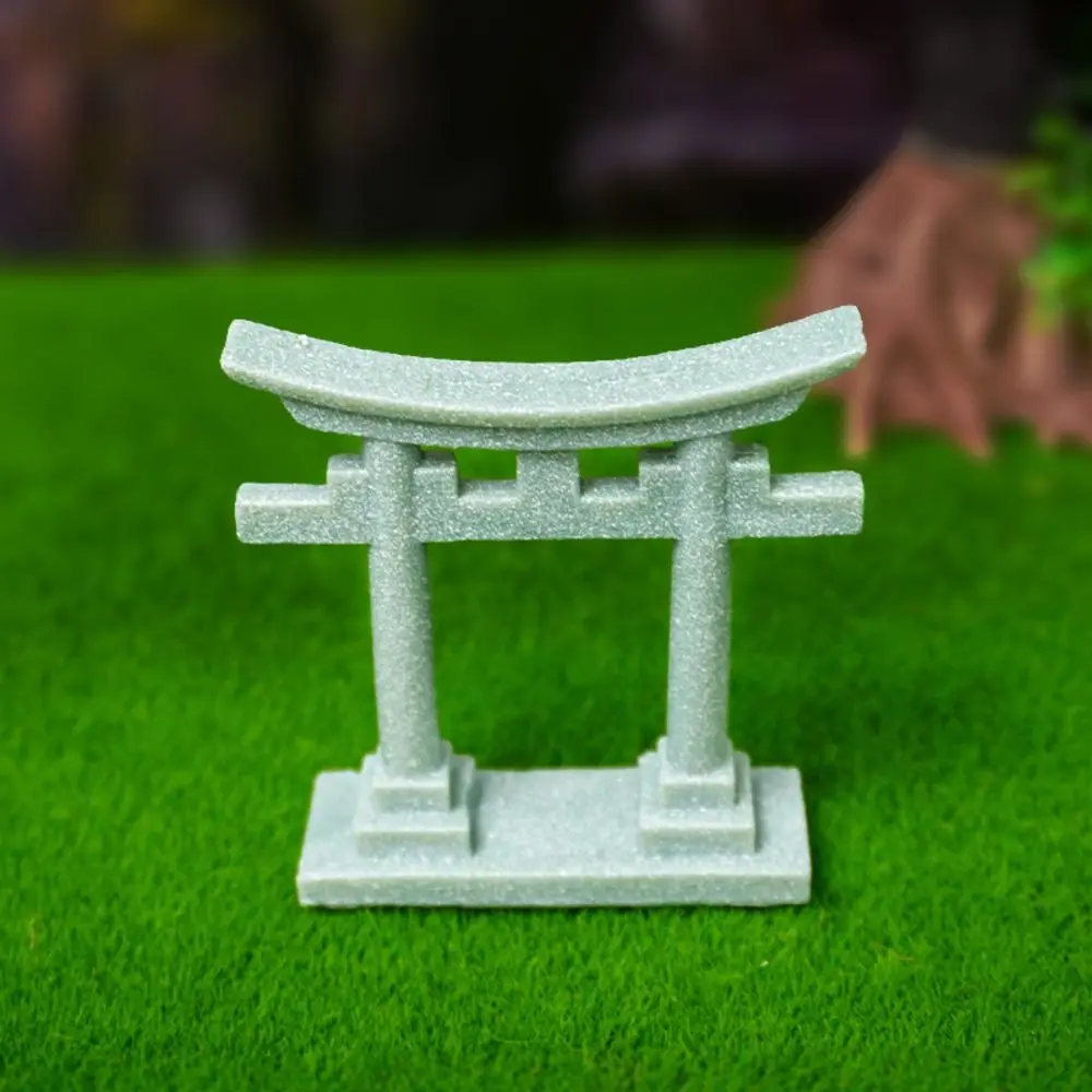 Multifunctional Simulated Japanese Torii Gate Miniature Sculpture Artificial Aquariums Statue Bridge Home Yard Bonsai Props