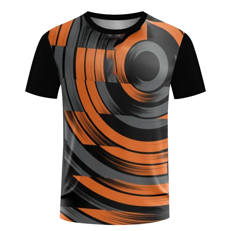 

3D Printed Men's Sports T Shirt Summer Trendy Fashion Short Sleeve Daily Exercise Top Round Neck Quick Drying Breathable Clothes