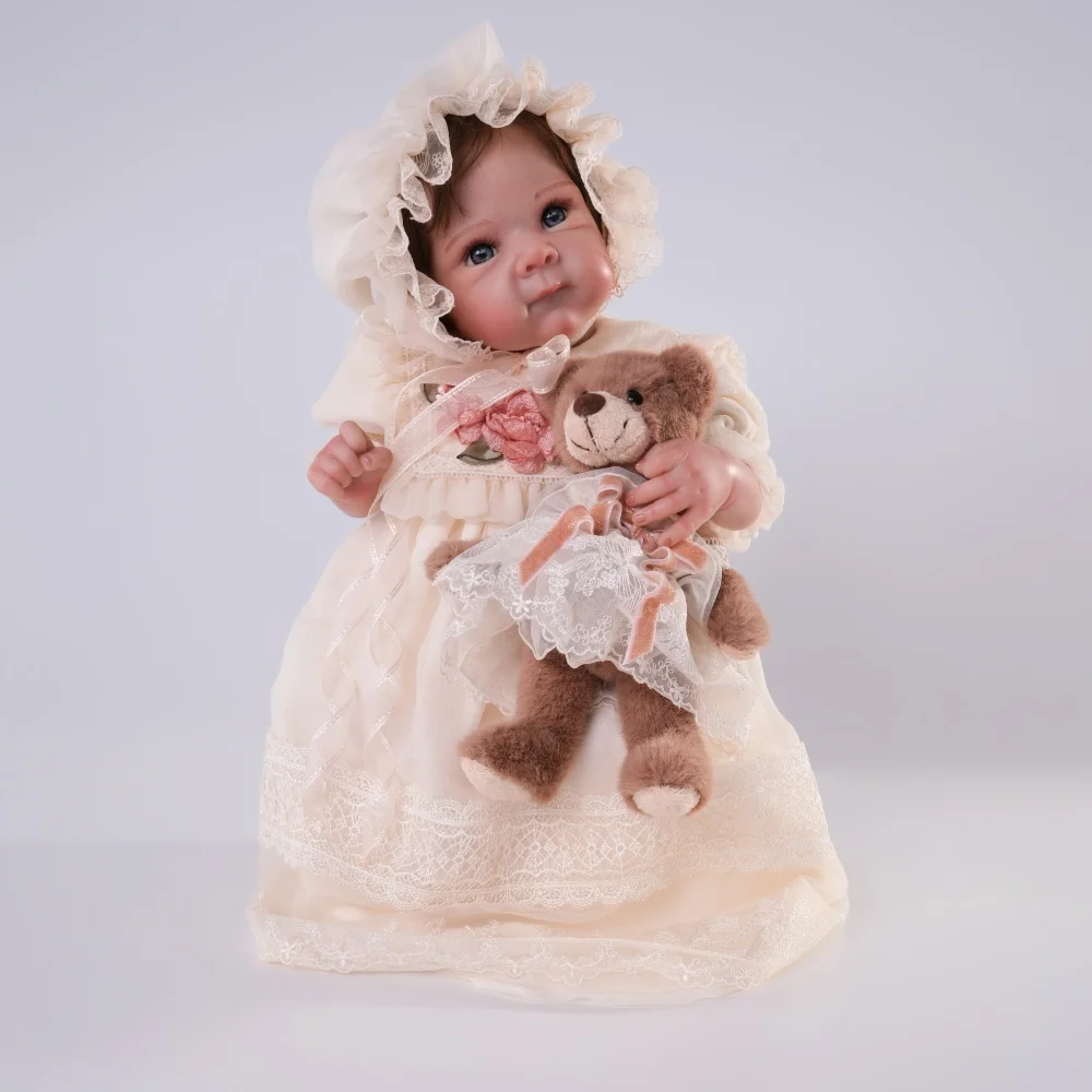 

Cloveray 20 Inch Realistic Reborn Doll Kawaii Country Style Vinyl Doll Cute Baby Doll Toy Collection Hobby High-quality Kid Gift