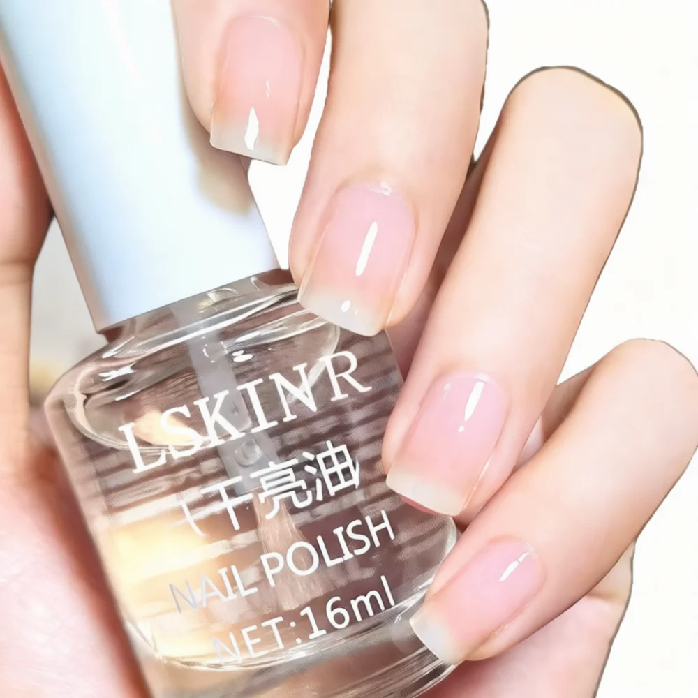 Clear Nail Polish Top Coat And Base Coat Two In One Fast Drying Manicure Varnish Natural Glossy Effect For Nail Art Design