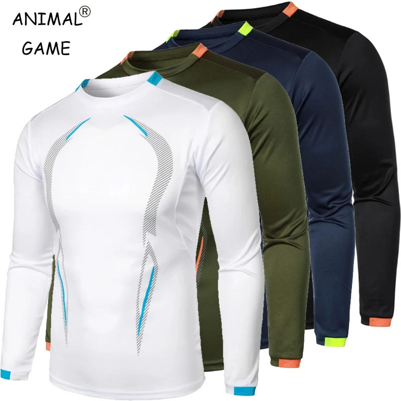 Nowy męski trening sportowy z długim rękawem szybkoschnący T-shirt Fitness lekka odzież uliczna oddychające ponadgabarytowe t-shirty dla mężczyzn
