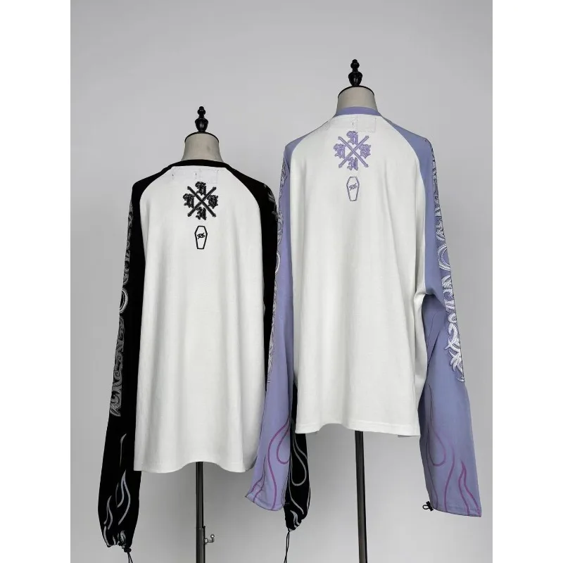 Japanese Street Subculture Long Sleeve T-shirts Harajuku Tattoo Prin Taesthetic Tees Women's Retro Y2k Oversize Loose Casual Top