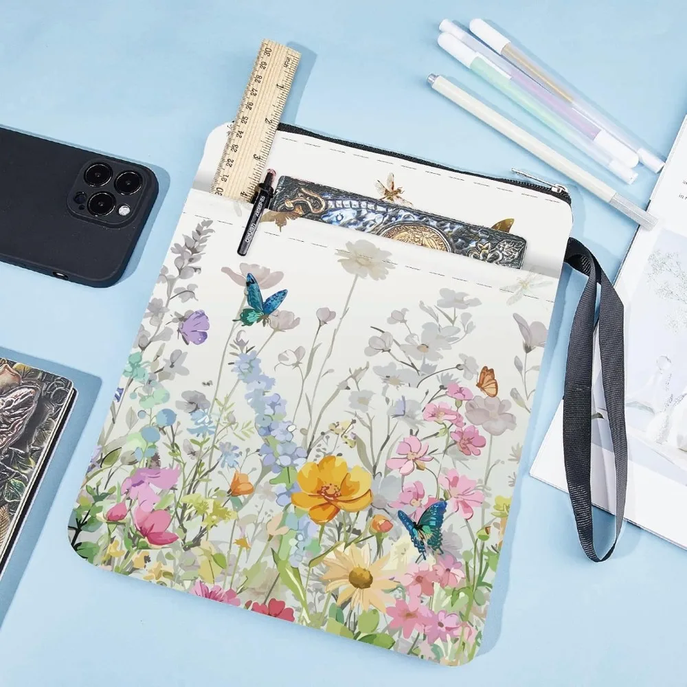 ปกหนังสือดอกไม้ ปกหนังสือแบบผีเสื้อ ปกหนังสือสําหรับปกอ่อน ปกหนังสือผ้าซักได้พร้อมซิปและพิเศษ