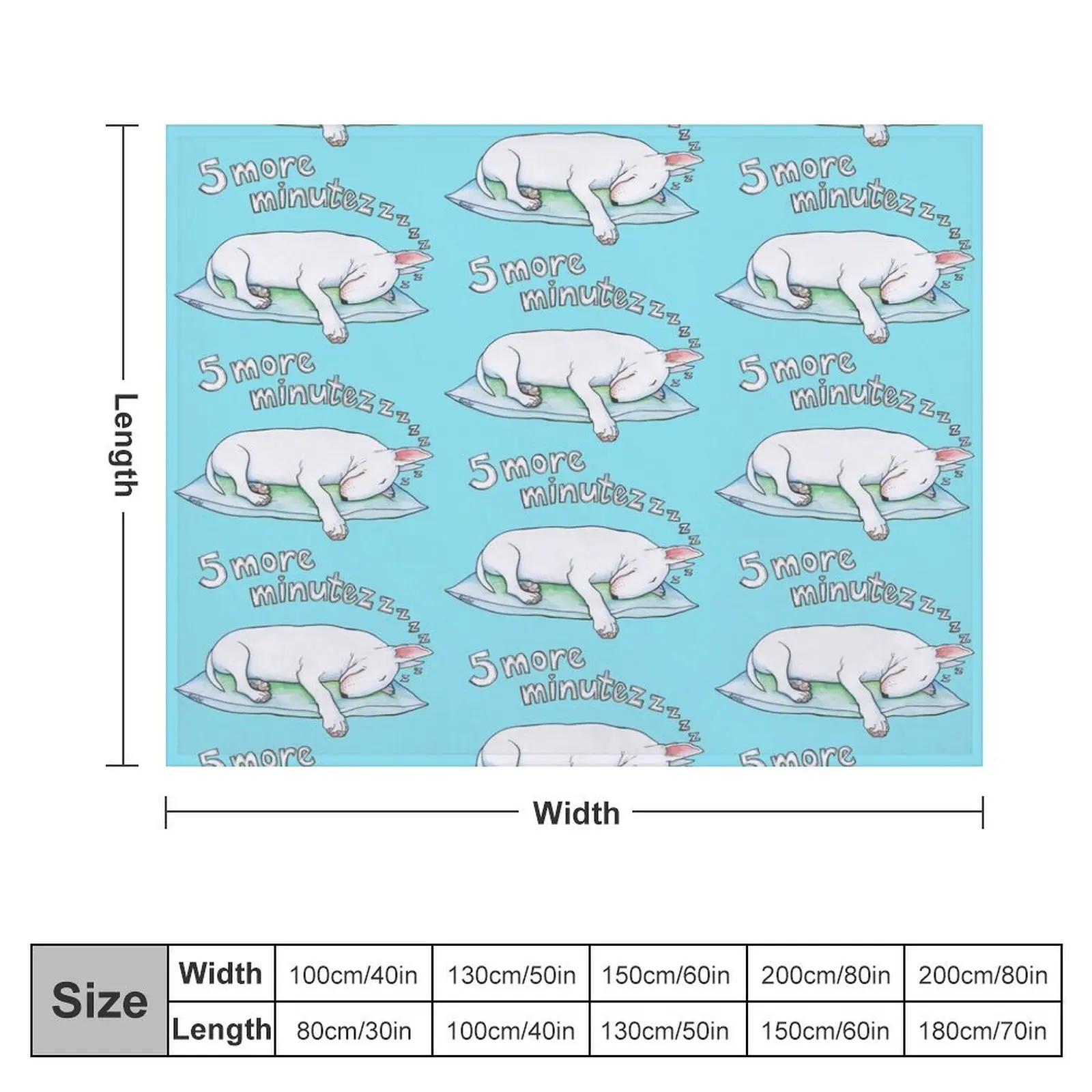 Bull Terrier sleeping 5 more minutes Throw Blanket Comforter Soft Plaid Flannel Blankets