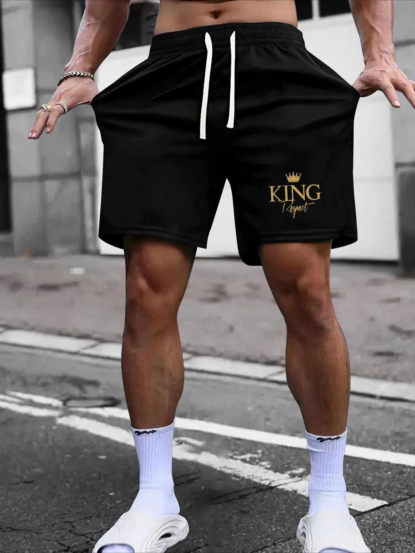 

Summer Men's Casual Letter Print Shorts Breathable Fabric Stylish Versatile Suitable for Sports and Everyday Wear
