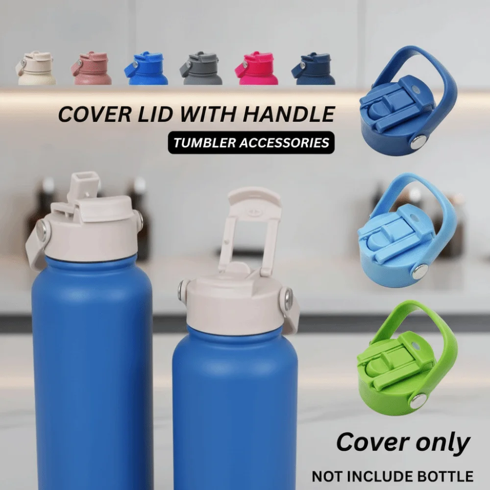 PP Plastic Wide Mouth Lid Wide Mouth Leak Proof Straw Lid Splash Spill Proof With Big Handle Sealing Bottle Cover