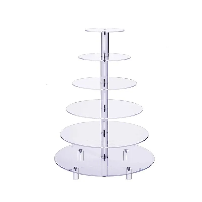 Everbright Store Cake Stand Multi-layer Acrylic European Wedding Birthday Cold Meal Transparent Crystal Stand Cake Stand