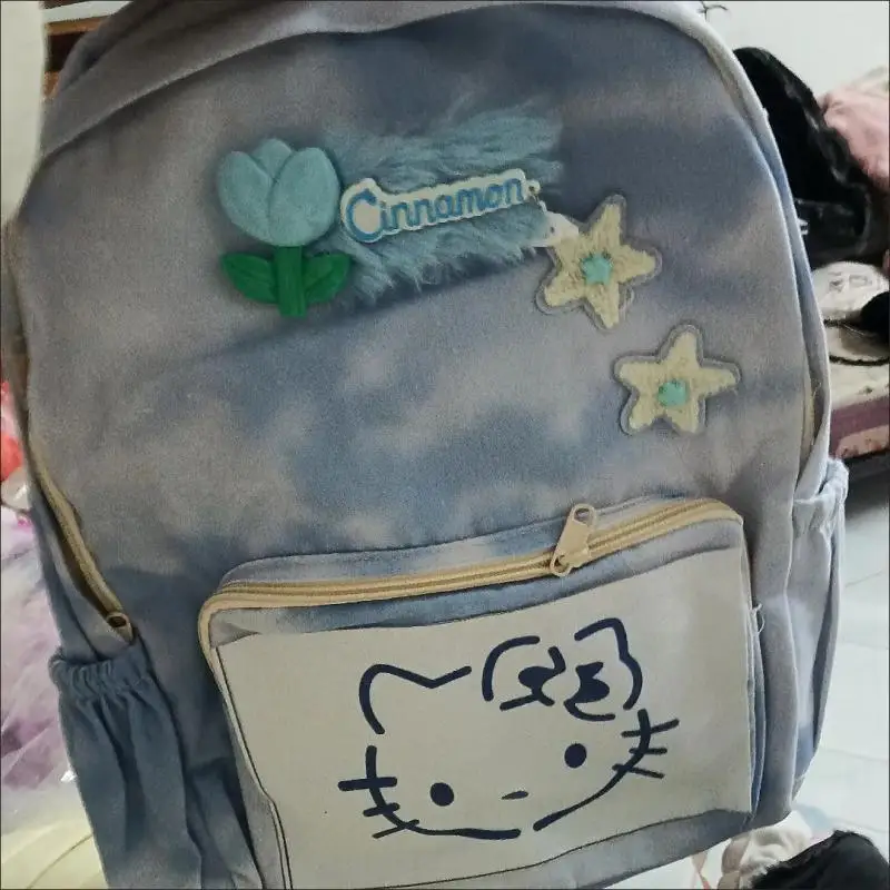 Minso-Sac à dos rétro Kawaii Y2K Dopamine Hello Kitty Cartoon, sac étudiant haute capacité, sac de loisirs mignon, cadeau de démarrage scolaire, mode