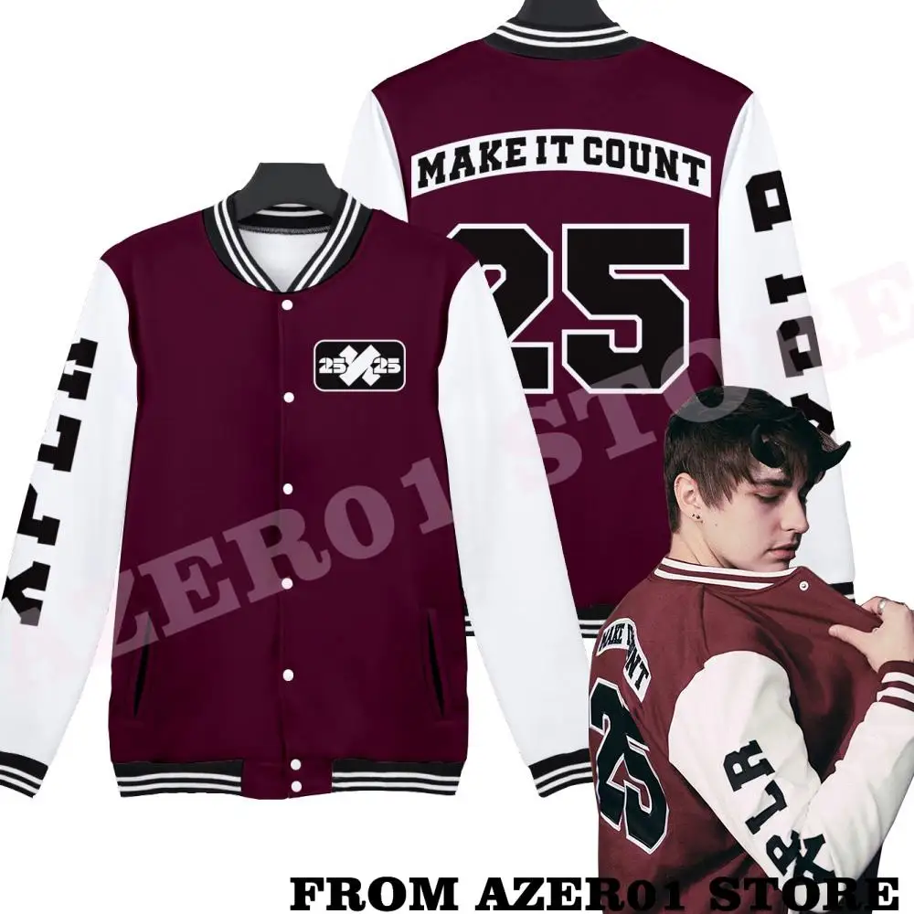 XPLR Maroon Letterman Jackets Merch Jacket Winter Hoodies Men/Women Baseball Uniform Streetwear Kawaii sweatshirt Sam and Colby