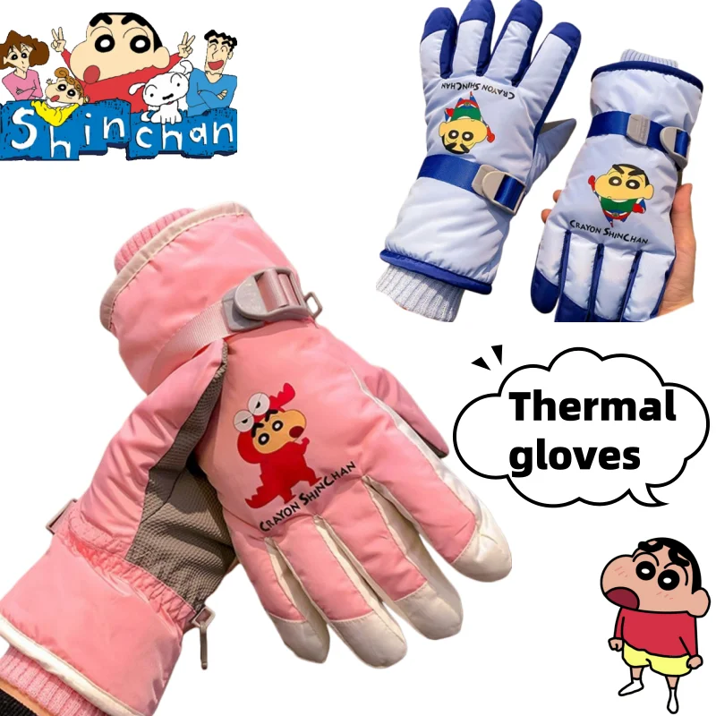 

Crayon Shin-chan Nohara Shinnosuke, милые кавайные товары в стиле аниме, теплые перчатки на флисовой подкладке, ценные персонализированные перчатки с героями мультфильмов