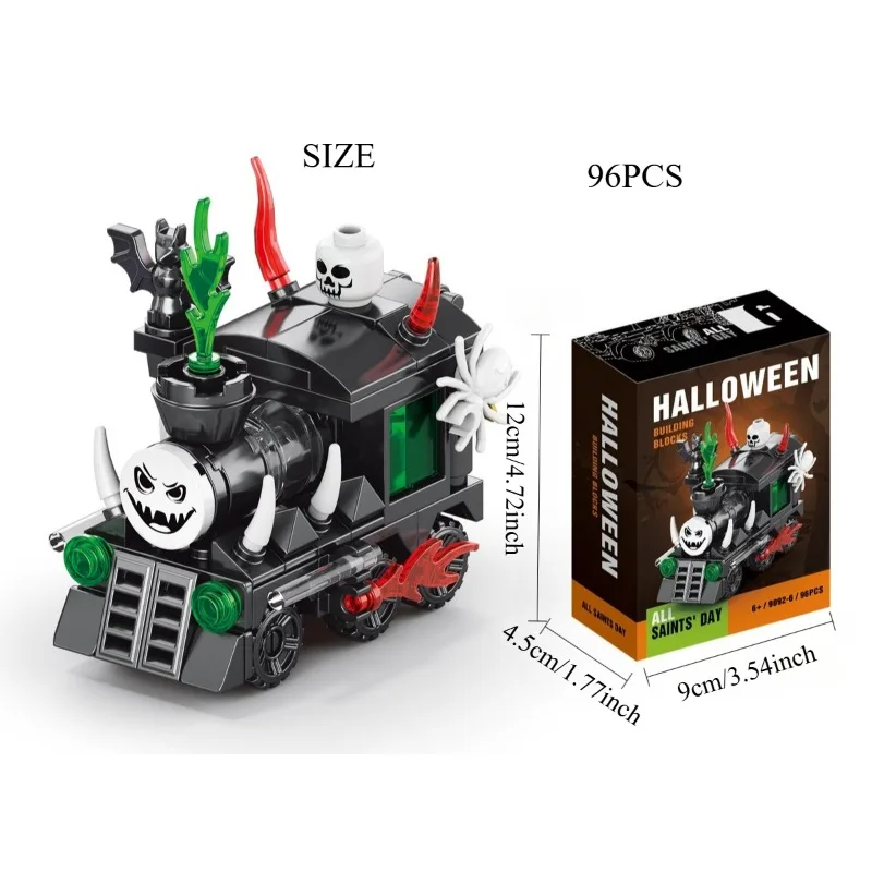 601pcs Halloween Pumpkin House 6-Piece Set | Dark Gothic Model with Interior Details | Holiday Gift for Teen