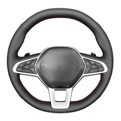 Non-Slip Black Artificial Leather Car Steering Wheel Cover For Renault Clio 5 (V) 2019-2020 Zoe 2019-2020 Captur 2019-2020