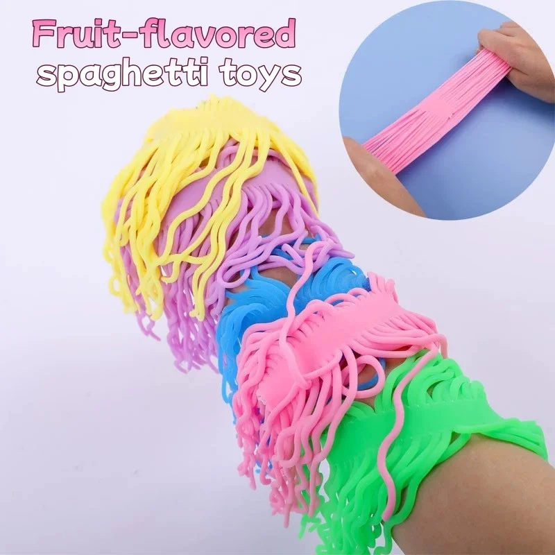 Jouets de nouilles à saveur fruitée, nourriture Miniature Montessori, accessoires de cuisine, jeu de simulation, loisirs, jouets anti-Stress Spaghetti