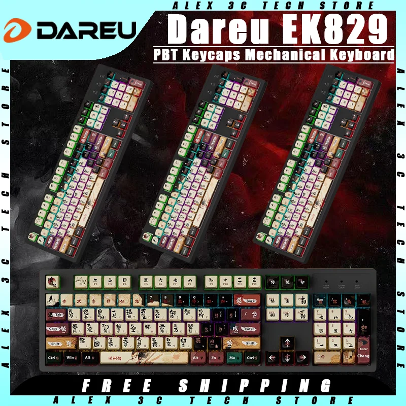 

Dareu EK829 Mechanical Keyboard PBT Keycaps Wired Gaming Keyboard E-sports RGB Ergonomics Customized Pc Gamer Accessories Gift