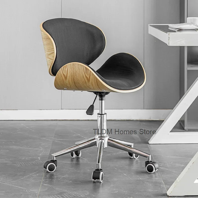 

Solid Wood Office Chair Creative Bedroom Furniture Computer Chair Household Study Student Lifting Rotating Pulley Office Chairs