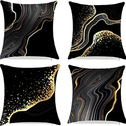 Black geometric gold spots pillow cover ultra soft polyester material living room sofa back car pillow cover home decoration