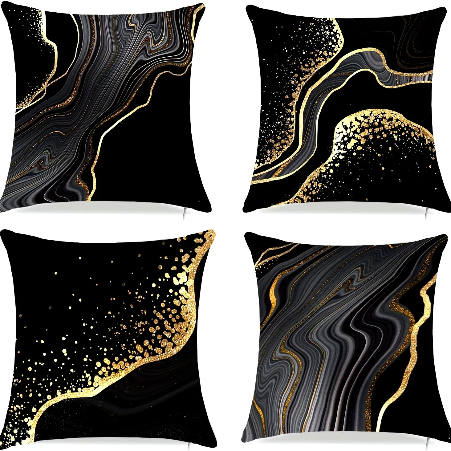 Black geometric gold spots pillow cover ultra soft polyester material living room sofa back car pillow cover home decoration