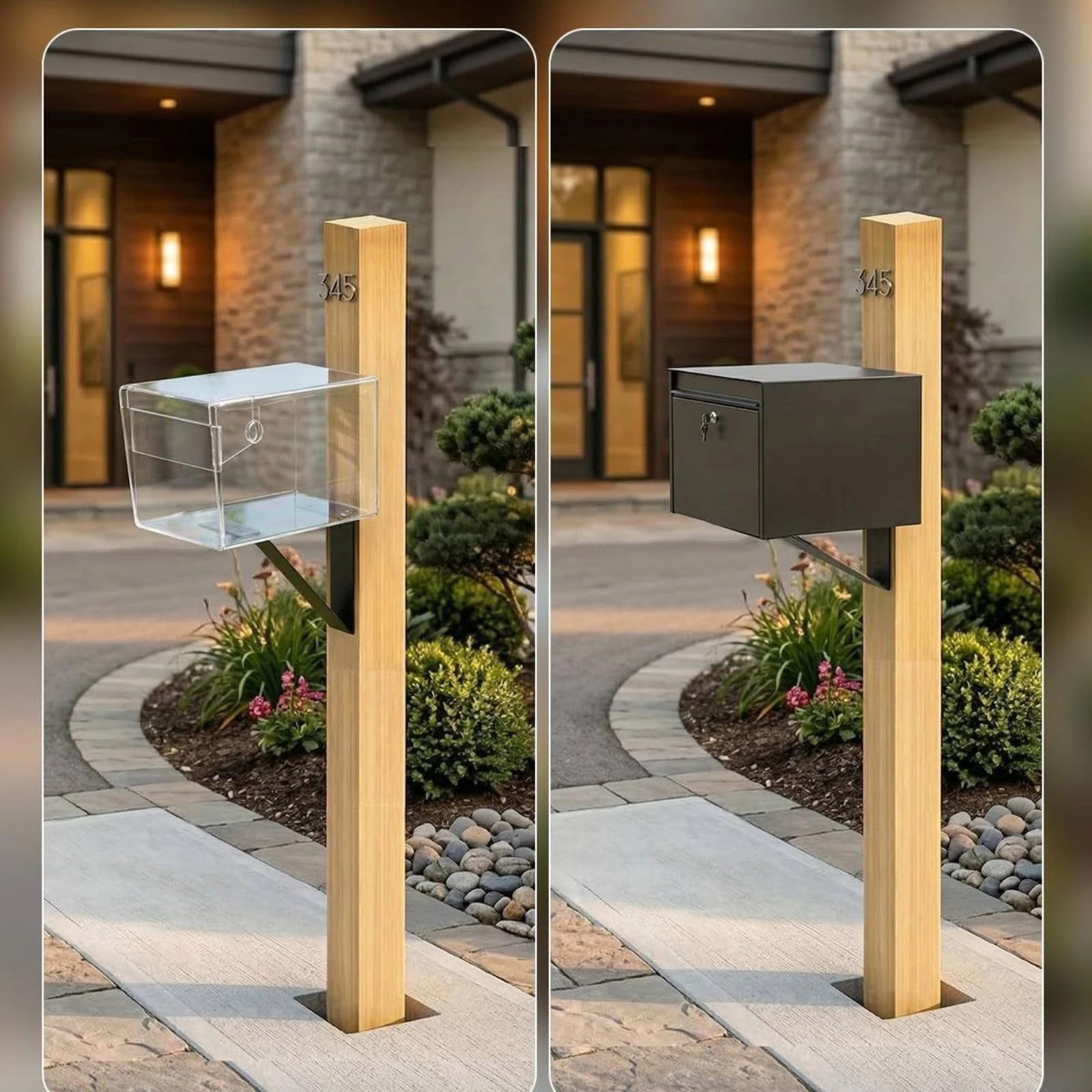 Mailbox Mounting Bracket Angled Post Mount Mailbox Bracket Metal Sturdy for Homeowners, Curbside, Driveway