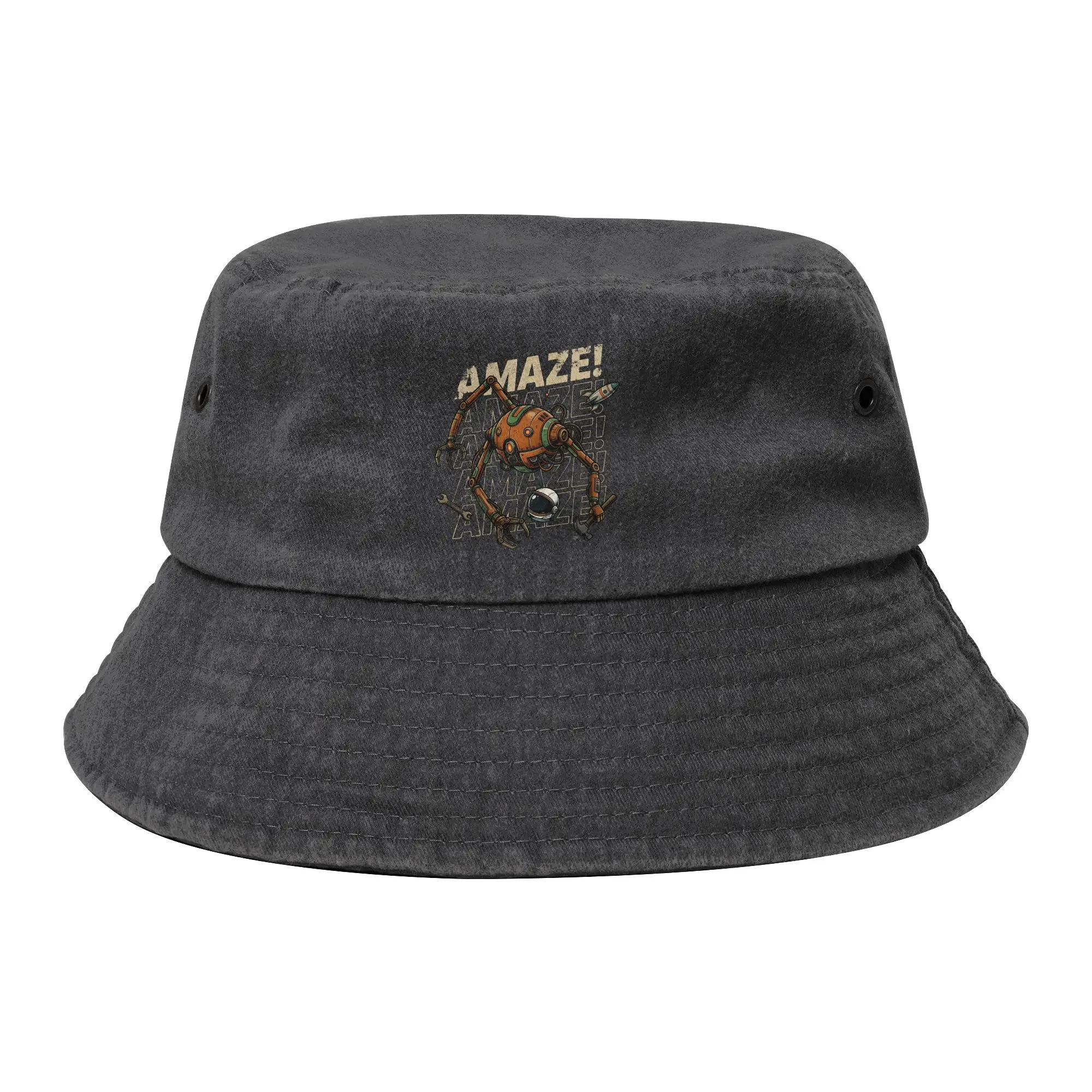 Amaze Robot Project Hail Mary Sci Fi Space Bucket Hat Unisex Packable Distressed Denim Fishing Caps Getaway Headwear Panama Hat