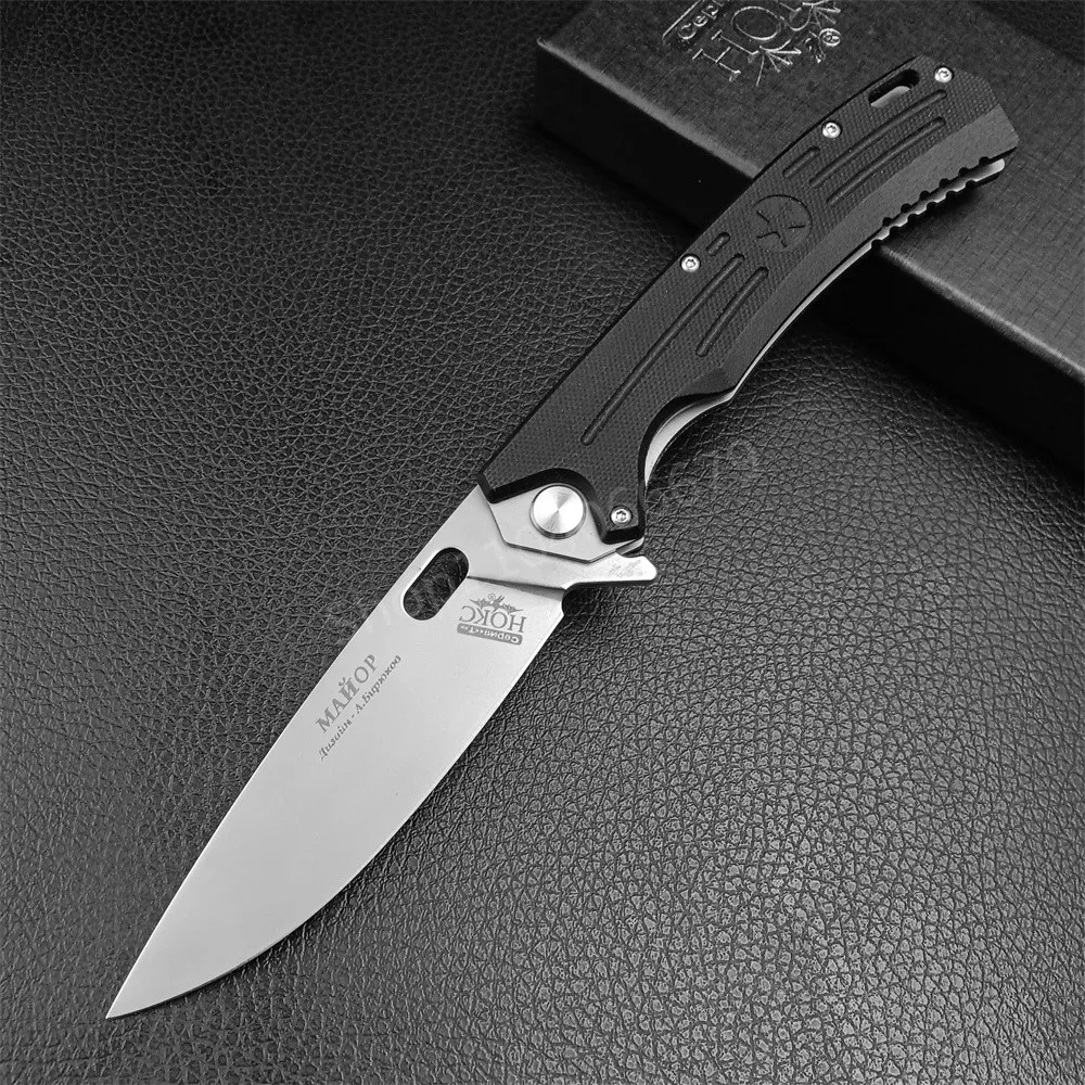 Russian HOKC Folding Knife D2 Blade G10 Handle Tactical Knife Outdoor EDC Pocket Knife Survival Hunting Cutting Camping Tool